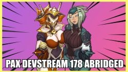 2girls alternate_breast_size aoi_morohoshi asymmetrical_docking bodysuit crane_(bird) focus_lines glowing_eyes japanese levitating_object levitation looking_at_viewer mag_(warframe) mrwarframeguy origami protea_(warframe) protea_prime_(warframe) protoframe seductive seductive_look spacewaifu thumbnail warframe warframe_1999 white_hair youtube_thumbnail