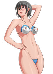 1girls 2010 bikini black_eyes black_hair breasts curvaceous doraemon female glasses housewife human large_breasts light-skinned_female light_skin looking_at_viewer mafen married_woman mature mature_woman milf mother nippleless_clothes nipples pose short_hair solo standing tagme tamako_nobi