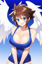 ai_generated angel angel_wings blue_eyes brown_hair female genderswap_(mtf) kid_icarus kid_icarus_uprising nai_diffusion nintendo pit pit_(kid_icarus) rule_63 stable_diffusion