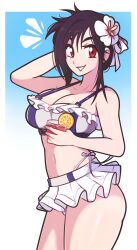 1girls bikini bikini_bottom bikini_top breasts female female_only final_fantasy final_fantasy_vii final_fantasy_vii_rebirth final_fantasy_vii_remake jeffmiga red_eyes solo swimsuit tifa_lockhart