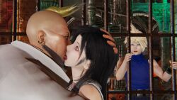 cloud_strife don_corneo dungeon final_fantasy final_fantasy_vii kissing netorare prison rape scared tifa_lockhart tongue tongue_kiss