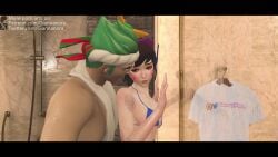 1boy 1boy1girl 1girls 3d animated asian asian_female bathroom big_breasts blizzard_entertainment blush breasts breasts_out brown_eyes brown_hair d.va female from_behind from_behind_position genji giannanora_ happi_genji korean korean_female looking_pleasured male moan moaning mouth_hold nude nude_female open_mouth overwatch overwatch_2 overwatch_league penetration pleasure_face ponytail sex shorter_than_30_seconds shower shower_room shower_sex showering soft_breasts sound steam vaginal_sex video younger_female