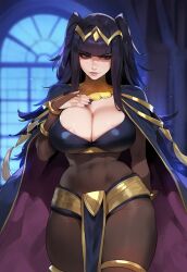 1girls ai_generated black_hair bodystocking breasts female fire_emblem fire_emblem_awakening floox high_resolution hips huge_breasts light-skinned_female light_skin long_hair nintendo tharja_(fire_emblem) thiccwithaq_(ai_style) thick_thighs thighs wide_hips