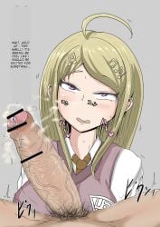 1boy 1girls age_difference akamatsu_kaede ashinoue_futomomo blonde_hair blowjob censor_bar censored cum cum_in_mouth danganronpa danganronpa_v3 dazed dialogue dialogue_box dialogue_bubble english english_text female foreskin foreskin_play foreskin_pull hand_holding high_resolution licking licking_penis male musical_note_hair_ornament older_male older_man_and_teenage_girl penis pointless_censoring precum precum_drip pubic_hair pubic_hair_in_mouth retracted_foreskin smegma smegma_on_tongue smell smelly_cock speech speech_bubble straight straight_hair teenage_girl teenager translated uncut very_high_resolution younger_female