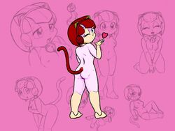 1girls 2006 anthro ass breasts domestic_cat feline female fur furry mammal nipples otama pink_fur polly_esther red_hair samurai_pizza_cats short_hair solo tagme tail