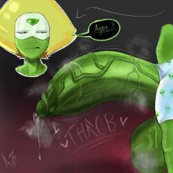 1futa balls big_balls big_penis blonde_hair breasts cartoon_network clothed clothing darkazurensfw dialogue english_text erect_penis erection focus_on_penis futa_only futanari gem_(species) gigantic_penis green_body green_skin huge_balls huge_cock humanoid hung_bottom hung_futanari large_penis mostly_nude penis peridot_(steven_universe) precum precum_drip precum_string solo solo_futa standing steam steven_universe text text_box thick_thighs thighs throbbing_penis topless wide_hips