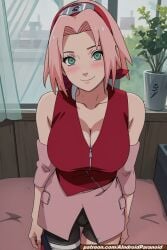 adult_swim ai_generated aindroidparanoid ass bedroom big_breasts boruto:_naruto_next_generations breasts cleavage green_eyes hips huge_ass huge_breasts indoors large_ass large_breasts narrow_waist naruto naruto_(classic) naruto_(series) naruto_shippuden pink_hair sakura_haruno short_hair stable_diffusion toonami wide_hips