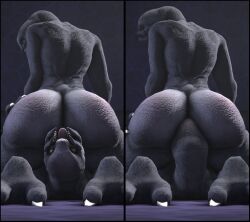 2boys 3d alien anthro anthro_on_anthro anthro_penetrated anus ass ass_eating big_ass big_butt cheap-wazoo deep_rimming facesitting fangs from_behind_position gay halo halo_(series) huge_butt humanoid humanoid_genitalia licking licking_ass long_tongue looking_at_partner looking_back male male/male male_anthro male_only nude rimjob rimming sangheili sex tongue