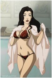 1girls asami_sato avatar_legends bikini cartoongirls female nonbender red_bikini swimsuit the_legend_of_korra