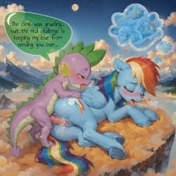 ai_generated blue_body blue_fur cum cum_in_pussy cum_inside dragon equid equine friendship_is_magic green_eyes hasbro hooves interspecies my_little_pony pegasus penetration penis pony_diffusion_xl purple_body purple_skin pussy rainbow_dash_(mlp) rainbow_hair rainbow_tail rape sleep_molestation soarin_(mlp) spike_(mlp) spikes stable_diffusion teeth tongue tongue_out underhoof vaginal_penetration venisoncreampie wonderbolts_(mlp)