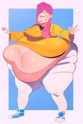 1girls belly crack_the_moon fat_rolls female fluttershy_(mlp) huge_belly my_little_pony obese ssbbw thighs