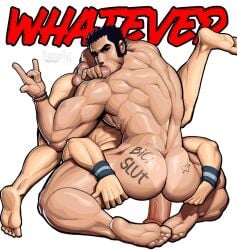 blowjob dildo lucas_lee male male_only midnyte muscular muscular_male naked penetration riding scott_pilgrim sex_toy