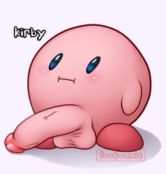 adorable balls big_penis blue_eyes blush cute cute_face erection footvomit kirby kirby_(series) male male_only penis pink_body pink_skin red_feet sausage solo solo_male testicles