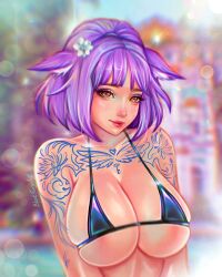 bikini blackfurya catgirl cinnamon cinnamon_(sayori) nekopara tattoo