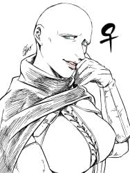 1girls bald big_breasts breasts elden_ring female female_only fromsoftware genderswap jitookami lipstick patches_(fromsoftware) patches_the_untethered rule_63 tight_clothing