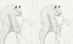 blowjob commission darling_in_the_franxx dick drawing fellatio female mudo oral oral_penetration oral_sex partial_male sex tagme zero_two_(darling_in_the_franxx)