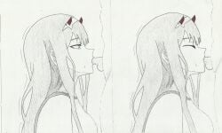 blowjob commission darling_in_the_franxx dick drawing fellatio female mudo oral oral_penetration oral_sex partial_male sex sucking_penis sweat tagme zero_two_(darling_in_the_franxx)