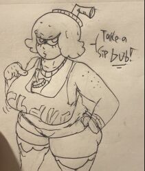 chubby freckles gigantic_breasts huge_ass huge_breasts leggings oc shitpost shorts shortstack sketch tank_top thick_lips thick_thighs tummy wardious wide_hips