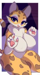 1girls anthro big_breasts clawroline female kirby_(series) leopard naked nintendo no_nipples paw_hands pawpads pinkcappachino thick_thighs