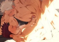 2boys abs ambiguous_penetration anal anal_sex bara bite_mark boku_no_hero_academia closed_eyes dilf endeavor_(my_hero_academia) enji_todoroki facial_hair gay gray_hair hairy hairy_chest hairy_legs hickey_marks hickeys kan_sekijirou large_pectorals male/male male_only male_penetrated male_penetrating male_penetrating_male masturbating_while_penetrated missionary_position muscular muscular_male my_hero_academia pecs pectorals precum precum_string red_hair riffraff riffraffhellyea scars sekijiro_kan sex sweat tagme todoroki_enji toned toned_male vlad_king yaoi