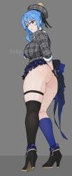 1girls ass big_ass big_butt blue_eyes blue_hair butt female female_only hat high_heels hololive hololive_gen_0 hololive_japan hoshimachi_suisei looking_at_viewer looking_back shirt skirt skirt_lift solo solo_female suiseichu thick thick_ass thick_thighs thigh_strap thighhighs virtual_youtuber voluptuous