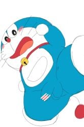 adorable anus back balls blue_body blue_skin blush censored chubby chubby_male cute cute_face doraemon doraemon_(character) feet feline jingle_bell male_focus male_only multimuti no_humans overweight overweight_male penis pocket red_collar red_tail robot testicles whiskers white_feet white_hands