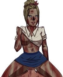 breasts cowgirl_position fallout fallout_3 fallout_4 fallout_new_vegas ghoul ghoul_(fallout) lifting_shirt nervous nervous_face nervous_smile nightmare_waifu nipples oc original original_artwork original_character penis penis_in_pussy scarred scars shirt shirt_lift shirt_up skirt skirt_around_belly skirt_down thick_thighs