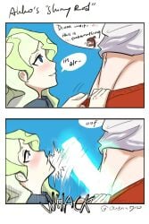 1futa 1girls akko_kagari big_penis censored clothed clothing cock_slap creative_censorship diakko dialogue diana_cavendish duo erection female fully_clothed futanari glowing glowing_penis human light-skinned_futanari light_skin little_witch_academia masturbation meme mostly_clothed oksandio penis tagme text wide_hips