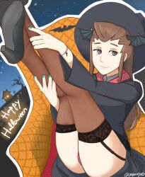 1girls anne_finnelan halloween lingerie little_witch_academia oksandio tagme