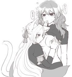 breast_sucking byleth_(fire_emblem) byleth_(fire_emblem)_(female) catgirl edelgard_von_hresvelg fire_emblem fire_emblem:_three_houses rasukuma yuri