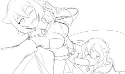 1futa 1girls big_penis blowjob clothed clothing croix_meridies duo erection fellatio female futa_on_female futanari high-angle_view human little_witch_academia monochrome mostly_clothed oksandio oral sex shiny_chariot sketch