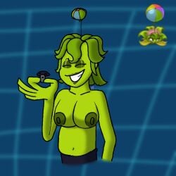 1girls boom_balloon_flower breasts closed_eyes doom-shroom_(pvz) green_skin plantie plants_vs_zombies pvz_2 smile sultryscribz tagme