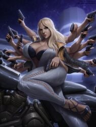 1girls barretxiii big_breasts bimbo blonde_hair blue_eyes breasts cleavage feet female female_only heels high_heels killer_is_dead large_breasts lips multi_arm multi_limb pale-skinned_female pale_skin perky_breasts platinum_blonde_hair pose solo thick_thighs toes vivienne_squall wide_hips