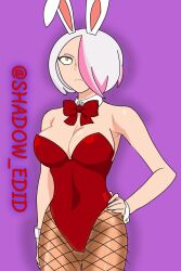 amber_eyes bunny_ears bunnysuit fhs fhsz3r0 fnafhs fnafhs_z3ro fnafhsrule34 mangle_(fnafhs) meg_(fnafhs) playboy_bunny white_hair