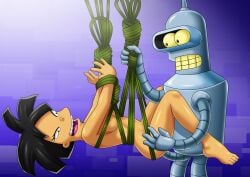 amy_wong bbmbbf bender_bending_rodriguez bondage breasts female futurama male male/female open_mouth palcomix penis robot sex tongue