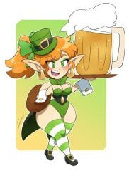 ass_expansion bimbo bimbofication breasts cleavage earrings green_eyes hypnosis kobi-tfs kobi94 kobi_(kobi) large_ass leprechaun leprechaun_hat lingerie open_mouth orange_hair ponytail ringed_eyes shortstack st._patrick's_day thick_thighs thighhighs waitress wide_hips