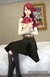 3d atlus breasts female female_only kikanshalewds mitsuru_kirijo nipples persona persona_3 solo tagme