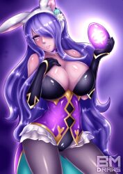 1girls alternate_costume ass_visible_through_thighs bm_draws bmd18plus bmdraws breasts bunny_ears bunny_girl bunnysuit camilla_(fire_emblem) camilla_(spring)_(fire_emblem) cleavage easter female fire_emblem fire_emblem_fates fire_emblem_heroes hair_over_one_eye looking_at_viewer nintendo official_alternate_costume solo