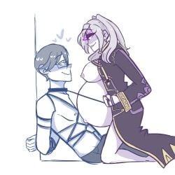 1girls bdsm biting_lip bondage breasts coat female female_domination femdom fire_emblem fire_emblem_awakening grima_(fire_emblem) imminent_sex large_breasts male malesub naked_coat nintendo nipples pregnant robin_(fire_emblem) robin_(fire_emblem)_(female) slickpens twintails