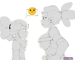 2girls big_breasts brawl_stars dsmnup horny rosa_(brawl_stars) shelly_(brawl_stars) uncolored