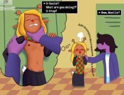 anthro deltarune fantasizing filler_shmazman fur imminent_rape nipples noelle_holiday susie_(deltarune)