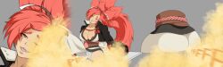 areola_slip areolae ass ass baiken big_breasts breasts fart fart_cloud fart_fetish farting female guilty_gear large_breasts viledraws