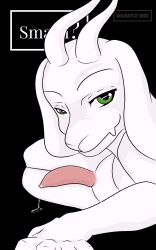 absurd_res anthro asriel_dreemurr bodily_fluids cum dripping foreskin genital_fluids genitals girly hi_res looking_at_viewer lying male mr._gayle penis precum precum_drip seductive smile solo stare undertale undertale_(series) video_games