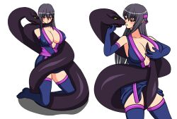 darkhen1410 koooon_soft koooonsoft_shinobi_girl romantic_couple snake snake_coil zoophilia