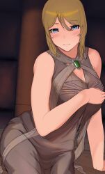 1girls 2022 big_breasts blonde_hair buffythethotslayer cleavage elden_ring female female_only fia_the_deathbed_companion fromsoftware light-skinned_female see-through solo