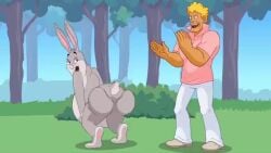 2boys 2d animated anthro big_ass big_chungus brody_foxx bubble_butt fur furry grey_fur male male_only meme sound sound_effects tagme twerking video yo_mama