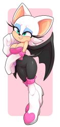 anthro bat big_breasts bulging_breasts female female_focus female_only fully_clothed overflowing_breasts rouge_the_bat sega senpaimisskitty senpaimisskitty_(artist) sonic_(series) sonic_the_hedgehog_(series)