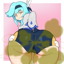 1girls big_ass big_butt blue_hair brap eula_(genshin_impact) fart fart_cloud fart_fetish farting genshin_impact hand_on_hip looking_back orange_eyes protorepulsive repulsiveproto short_hair solo_female thick_thighs