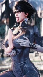 1girls 3d bayonetta bayonetta_(character) bayonetta_2 dripping_cum female female_only nyalicia solo