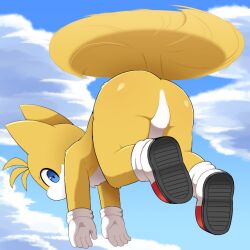 1boy anthro ass back_view big_ass curvaceous curvy curvy_ass curvy_male exposed_ass femboy flying fox fox_boy furry looking_back male male_only miles_prower miles_tails_prower sega sonic_(series) sonic_the_hedgehog_(series) sonic_the_hedgehog_2 suggestive sum tails tails_the_fox thick_thighs viewed_from_behind viewed_from_below